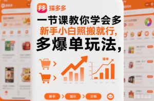 一节课教你学会拼多多爆单玩法，新手小白照搬就行-Z网创