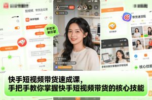 快手短视频带货速成课，手把手教你掌握快手短视频带货的核心技能-Z网创
