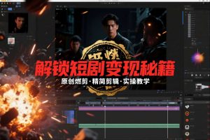 短剧拉新之原创燃剪精简剪辑实操课，解锁短剧变现秘籍-Z网创