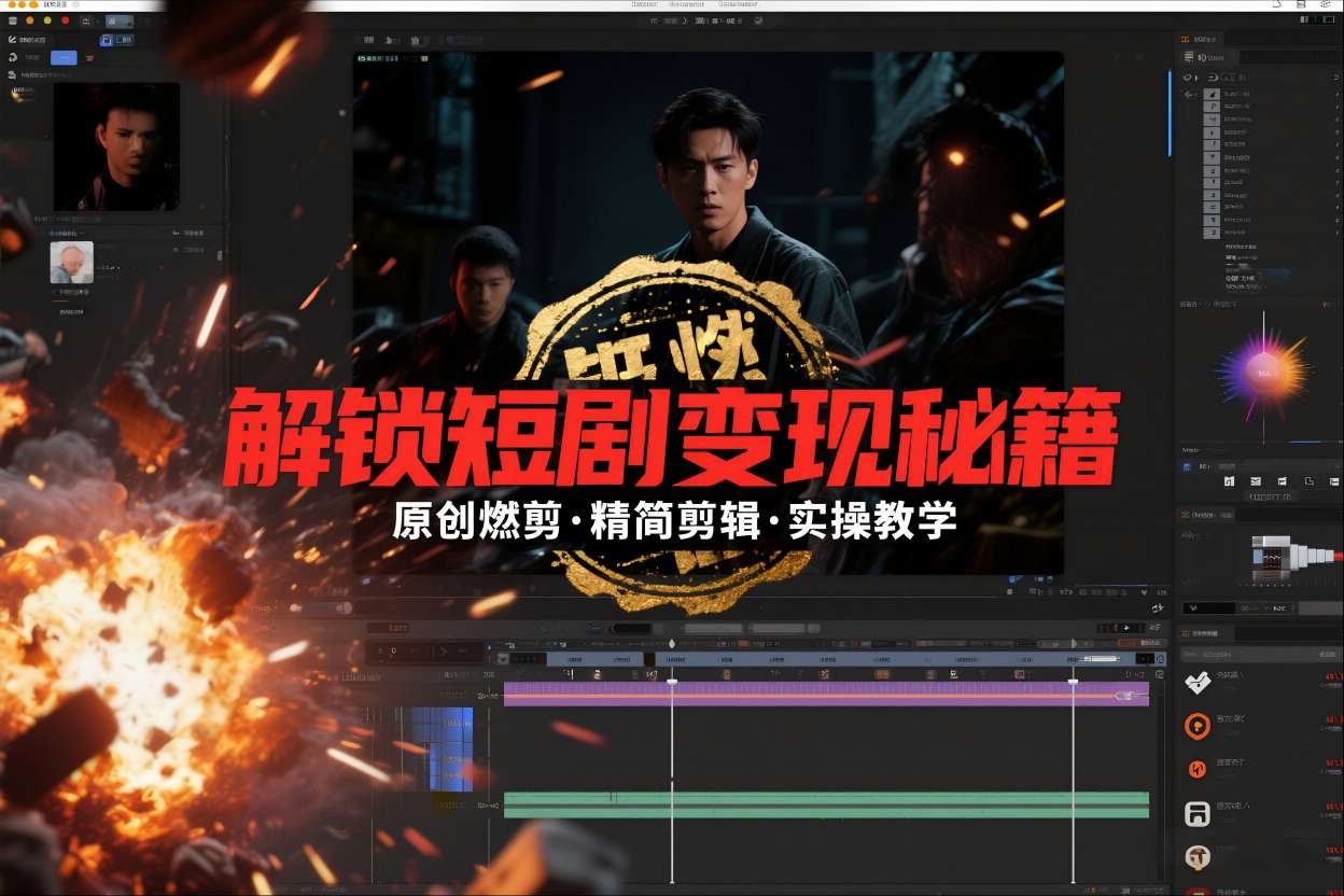 短剧拉新之原创燃剪精简剪辑实操课，解锁短剧变现秘籍-Z网创