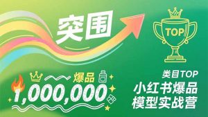 小红书爆品模型实战营，从新品突围到成为类目TOP，可复制路径，打造多个营收百万级爆品-Z网创