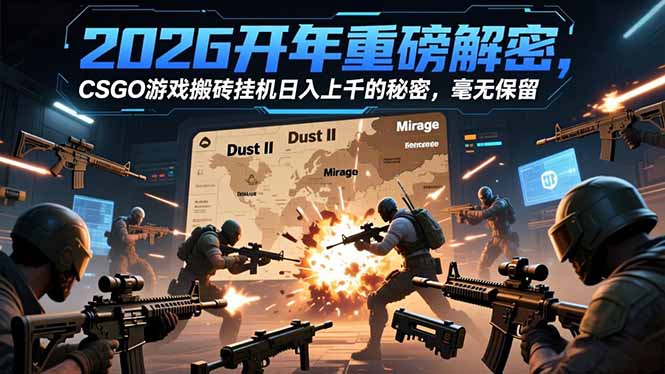 2026开年重磅解密，CSGO游戏搬砖挂机日入上千的秘密，毫无保留-Z网创