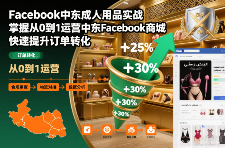 Facebook中东成人用品实战,掌握从0到1运营中东Facebook商城,快速提升订单转化-Z网创