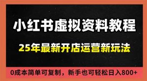 小红书虚拟资料项目：最新搜索流变现玩法，0成本简单可复制，一人多店打法，新手日入800+-Z网创