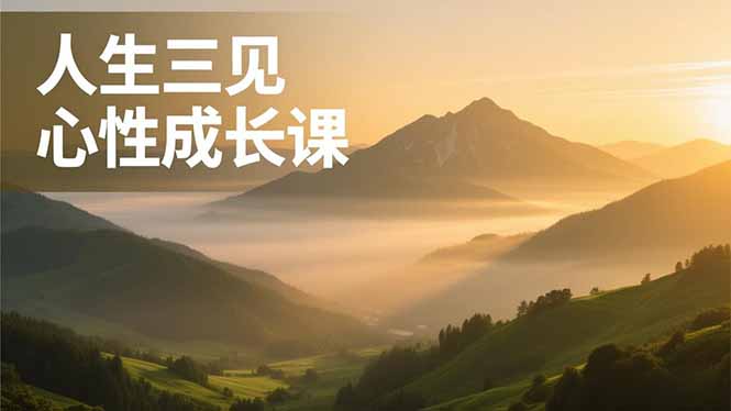人生三见心性成长课，见天地众生自己，搞透人性安顿身心，活出清晰自我，内在富足无价-Z网创