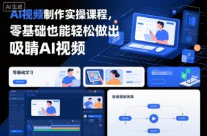 AI视频制作实操课程，零基础也能轻松做出吸睛AI视频-Z网创