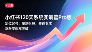 小红书120天系统实训营Pro版,定位起号、爆款拆解、赛道专攻,实现涨粉变现双突破-Z网创