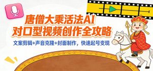 “大乘活法”AI对口型视频创作全攻略:文案剪辑+声音克隆+封面制作,快速起号变现-Z网创