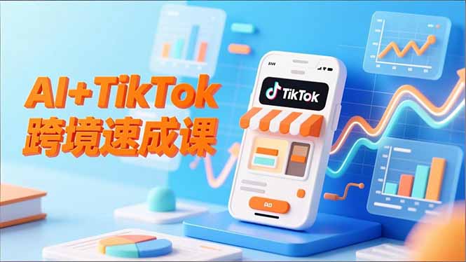 AI+TikTok跨境速成课，智能翻译、店铺定位、流程拆解，7天高效上线运营-Z网创