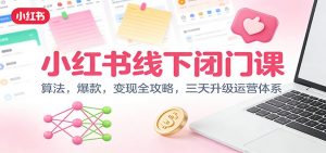 小红书线下闭门课：算法，爆款，变现全攻略，三天升级运营体系-Z网创