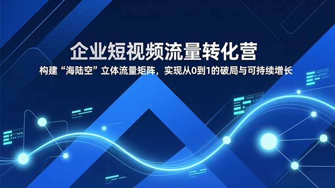 企业短视频流量转化营,构建“海陆空”立体流量矩阵,实现从0到1的破局与可持续增长-Z网创