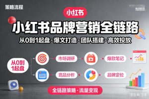 小红书品牌营销全链路，从0到1起盘、爆文打造、团队搭建到高效投放的全链路策略-Z网创