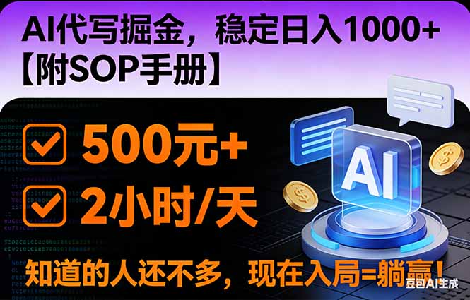 2026风口项目,AI代写掘金，稳定日入1000+，掌握核心技能【附SOP手册】-Z网创