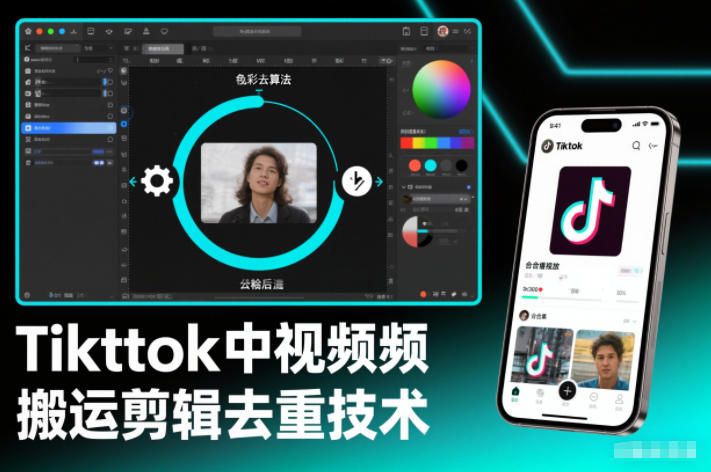 Tiktok中视频纯搬运剪辑去重技术,外来技术,自行测试-Z网创