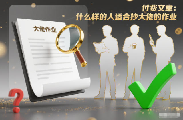 付费文章:什么样的人适合抄大佬的作业?-Z网创