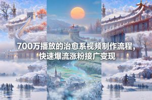 700万播放的治愈系视频制作流程，快速爆流涨粉接广变现-Z网创