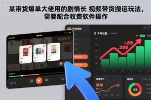 某带货爆单大佬用的剧情长视频带货搬运玩法，需要配合收费软件操作-Z网创