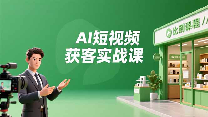 AI短视频获客实战课,数字人创作、实体行业应用、精准引流,30天获取客源月入6万+-Z网创