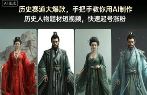 历史赛道大爆款，手把手教你用AI制作历史人物题材短视频，快速起号涨粉-Z网创