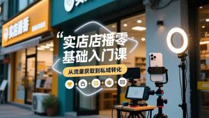实体店播零基础入门课，实体店+短视频+直播+微信生态+私域社群，从流量获取到私域转化-Z网创
