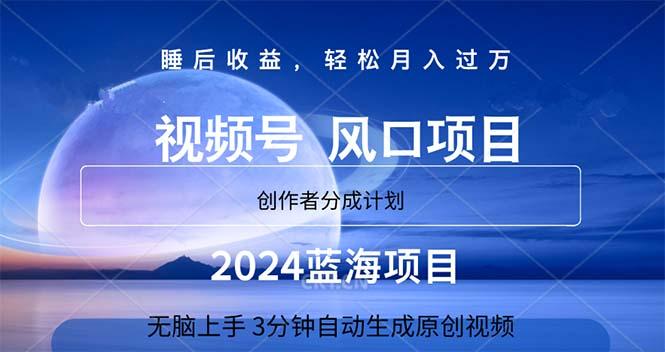2024蓝海项目，3分钟自动生成视频，月入过万-Z网创