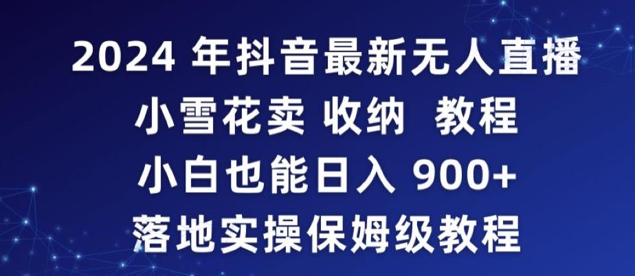2024年抖音最新无人直播小雪花卖收纳教程,小白也能日入900+落地实操保姆级教程【揭秘】-Z网创