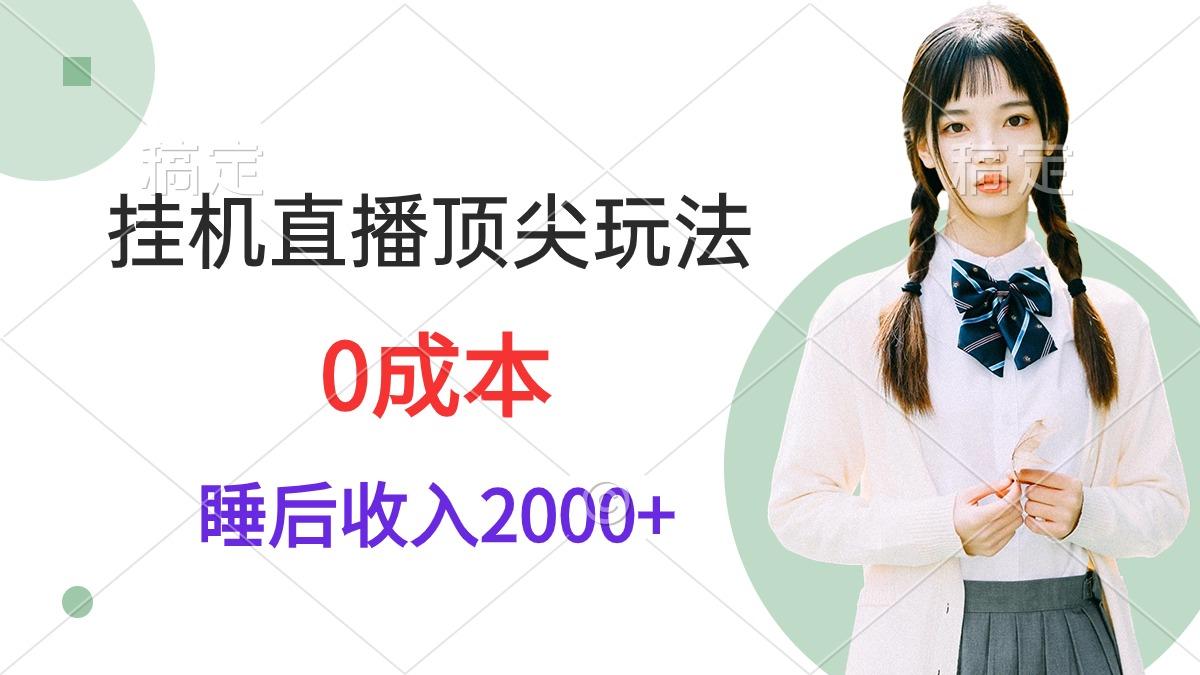 (9715期)挂机直播顶尖玩法，睡后日收入2000+、0成本，视频教学-Z网创