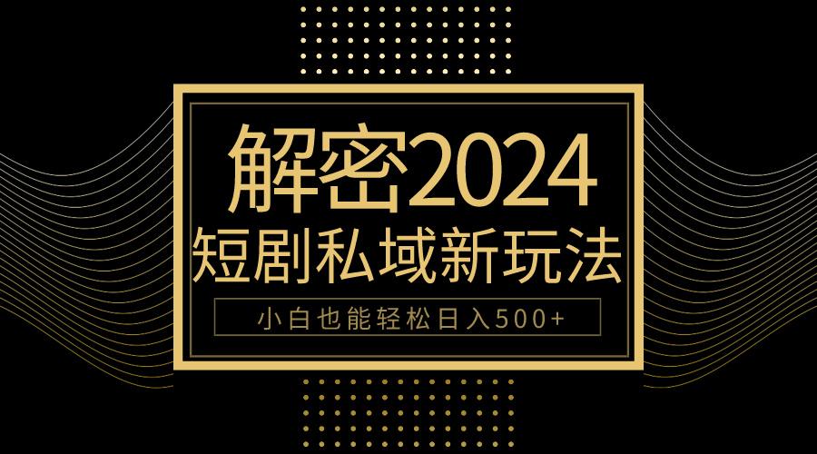 (9951期)10分钟教会你2024玩转短剧私域变现，小白也能轻松日入500+-Z网创