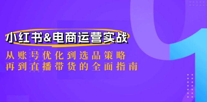 小红书&电商运营实战：从账号优化到选品策略，再到直播带货的全面指南-Z网创