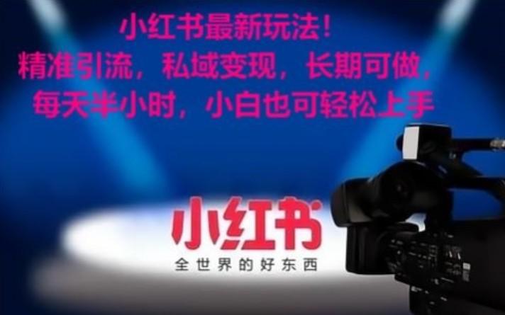 小红书最新玩法!精准引流,私域变现,长期可做,每天半小时,小白也可轻松上手-Z网创