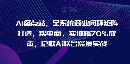 Ai终点站,全系统商业闭环矩阵打造,帮电商、实体降70%成本,12款Ai联合深度实战【0906更新】-Z网创