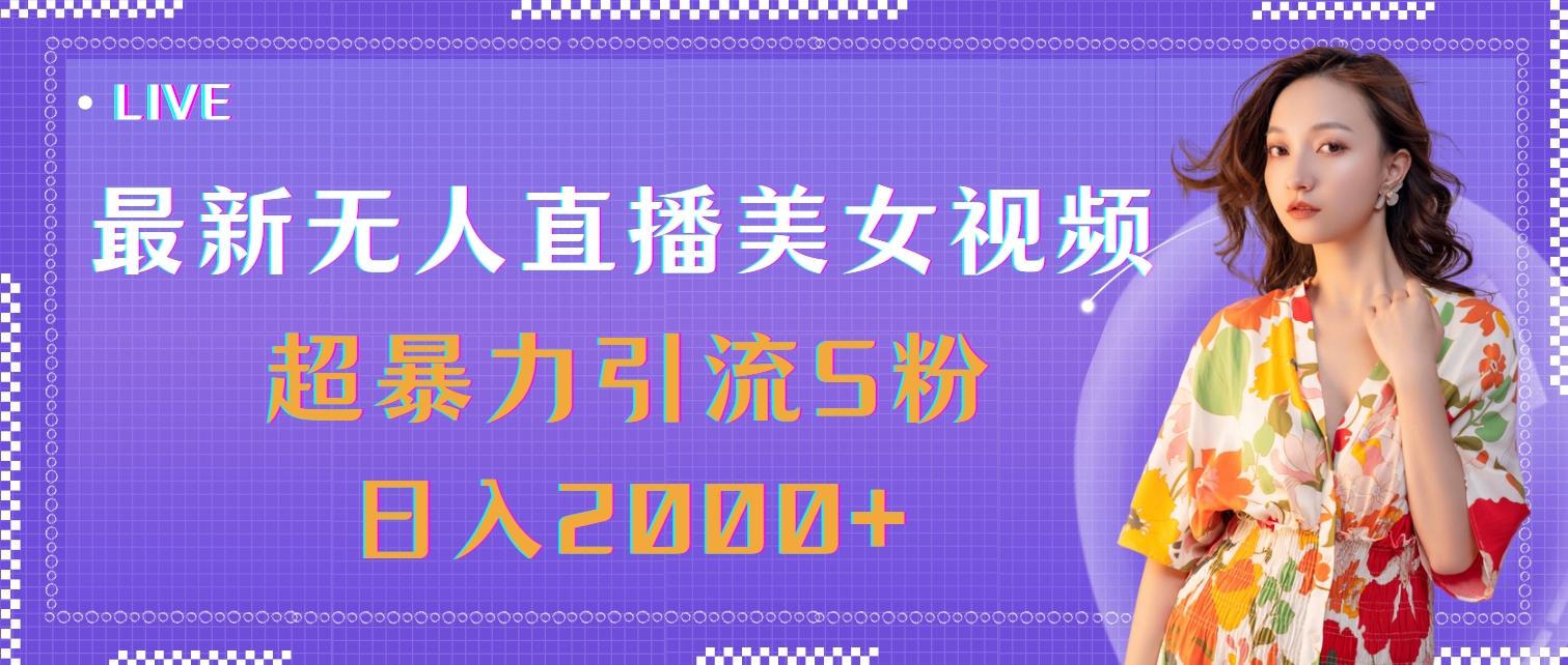最新无人直播美女视频，超暴力引流S粉日入2000+-Z网创