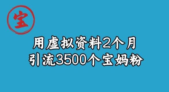 宝哥虚拟资料项目，2个月引流3500个宝妈粉-Z网创