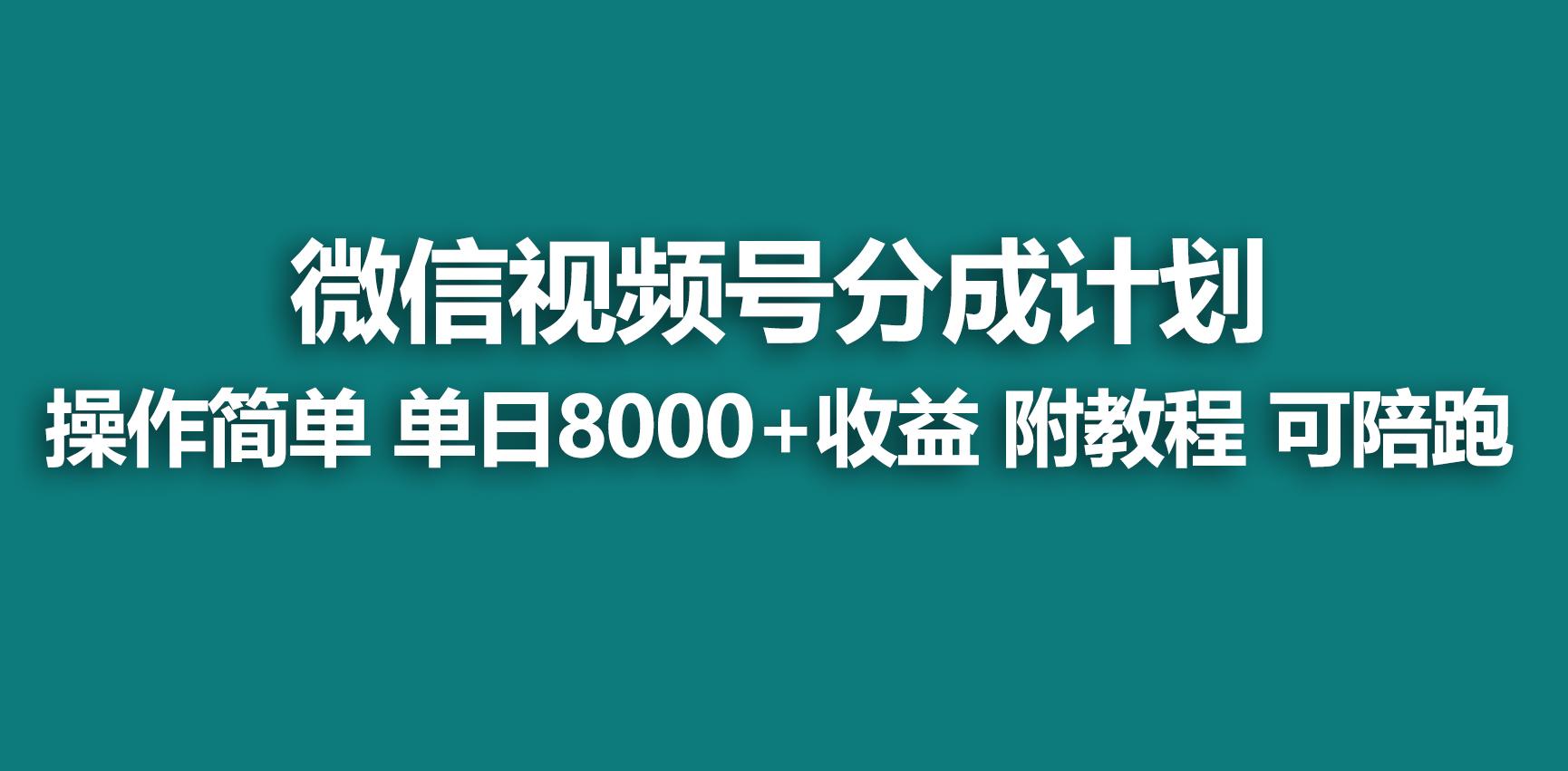 【蓝海项目】视频号分成计划,快速开通收益,单天爆单8000+,送玩法教程-Z网创