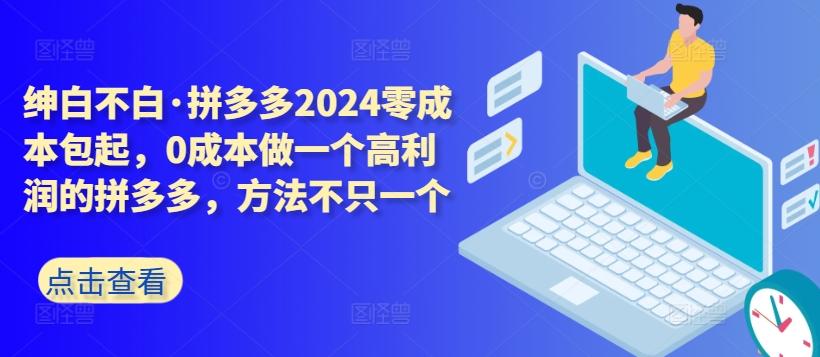 拼多多2024零成本包起，0成本做一个高利润的拼多多，方法不只一个-Z网创