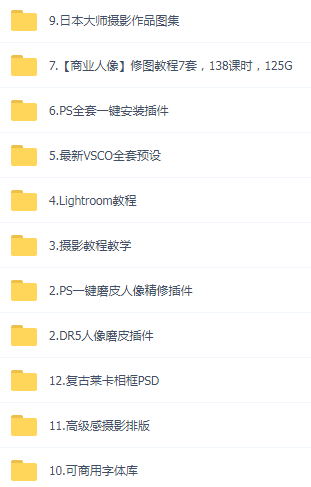 某宝买的杂乱PS LR教程预设摄影-Z网创