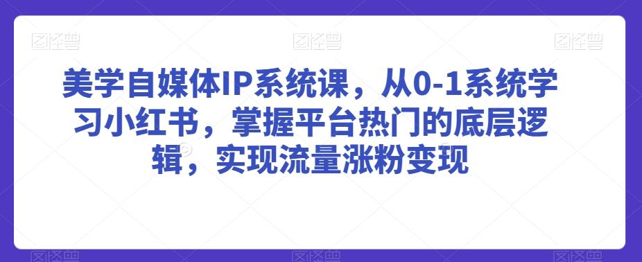 美学自媒体IP系统课，从0-1系统学习小红书，掌握平台热门的底层逻辑，实现流量涨粉变现-Z网创