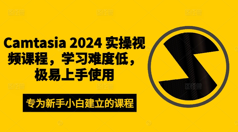 Camtasia 2024 实操视频课程，学习难度低，极易上手使用-Z网创