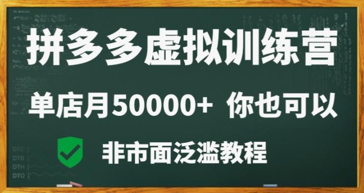 拼多多虚拟电商训练营月入30000+你也行，暴利稳定长久，副业首选-Z网创