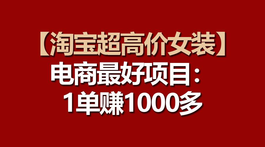 【淘宝超高价女装】电商最好项目：一单赚1000多-Z网创