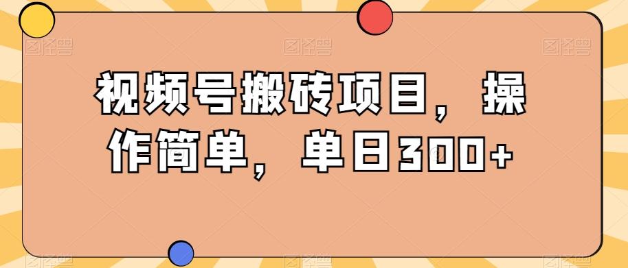 视频号搬砖项目,操作简单,单日300+-Z网创