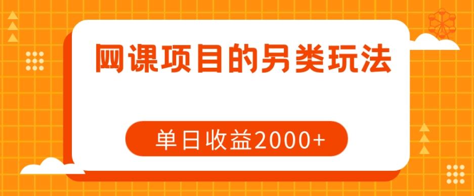 网课项目的另类玩法，单日收益2000+【揭秘】-Z网创