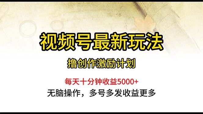 视频号最新玩法，每日一小时月入5000+-Z网创
