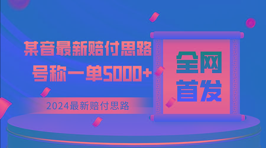 全网首发，2024最新某音赔付思路，号称一单收益5000+-Z网创