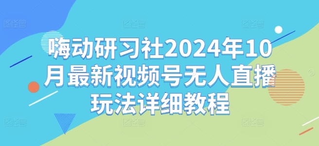 嗨动研习社2024年10月最新视频号无人直播玩法详细教程-Z网创