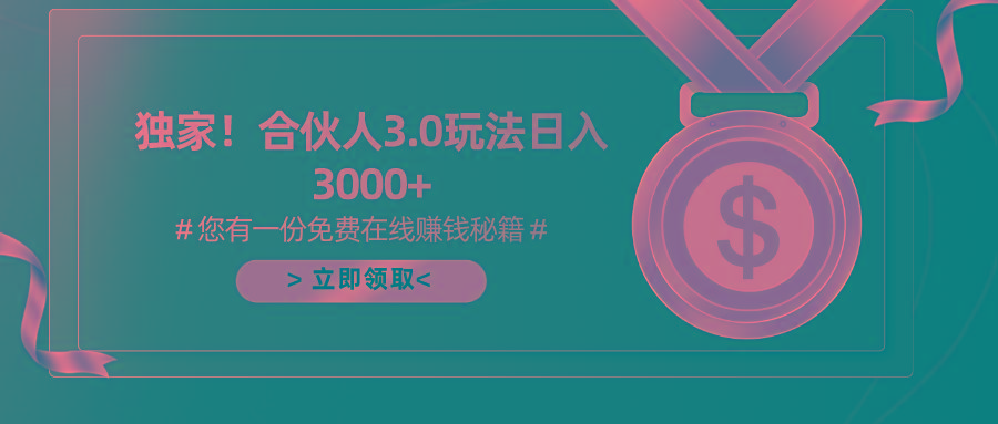 游戏合伙人3.0，日入3000+，无限扩大的蓝海项目-Z网创