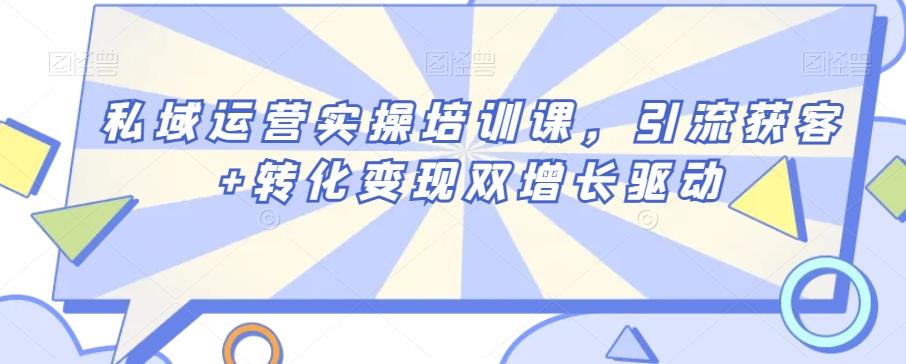 私域运营实操培训课，引流获客+转化变现双增长驱动-Z网创