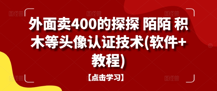外面卖400的探探 陌陌 积木等头像认证技术(软件+教程)-Z网创