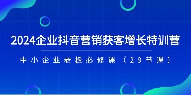 2024企业抖音-营销获客增长特训营,中小企业老板必修课(29节课-Z网创
