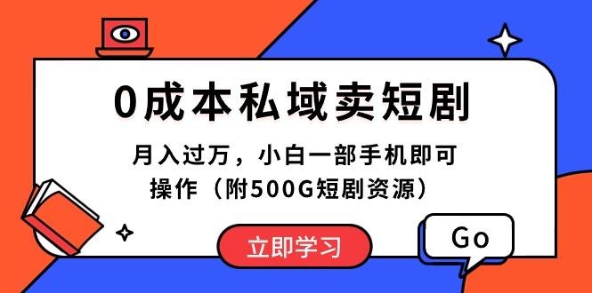 0成本私域卖短剧，月入过万，小白一部手机即可操作(附500G短剧资源-Z网创